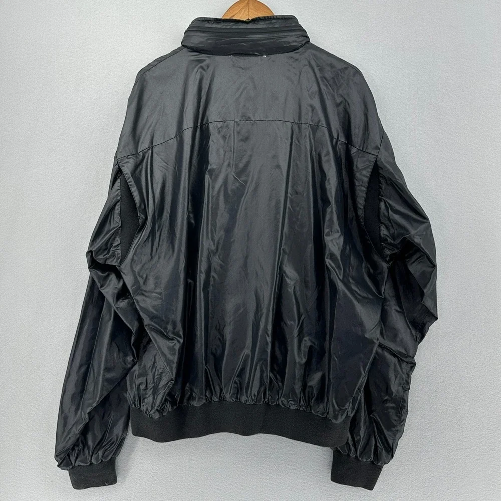VTG IZOD CLUB Match Frame Black Lightweight Zip Up Hooded Windbreaker Jacket 2XL